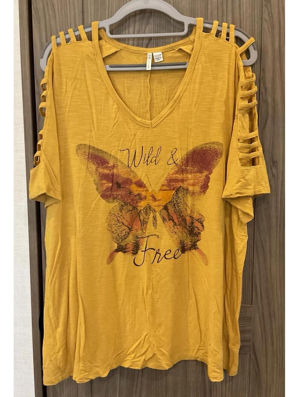 Cato Womens Strappy Cold Shoulder V Neck Tee size 18/20W - Picture 3 of 8